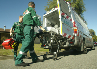 Getting stretcher out of Ambulance